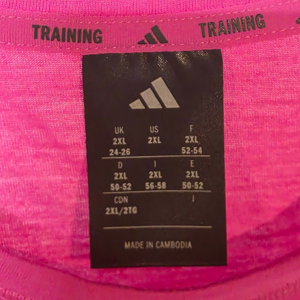 NWT Adidas Womens 2XL Training Cropped Tank Top Pink JL7680 Workout Summer - Picture 6 of 9